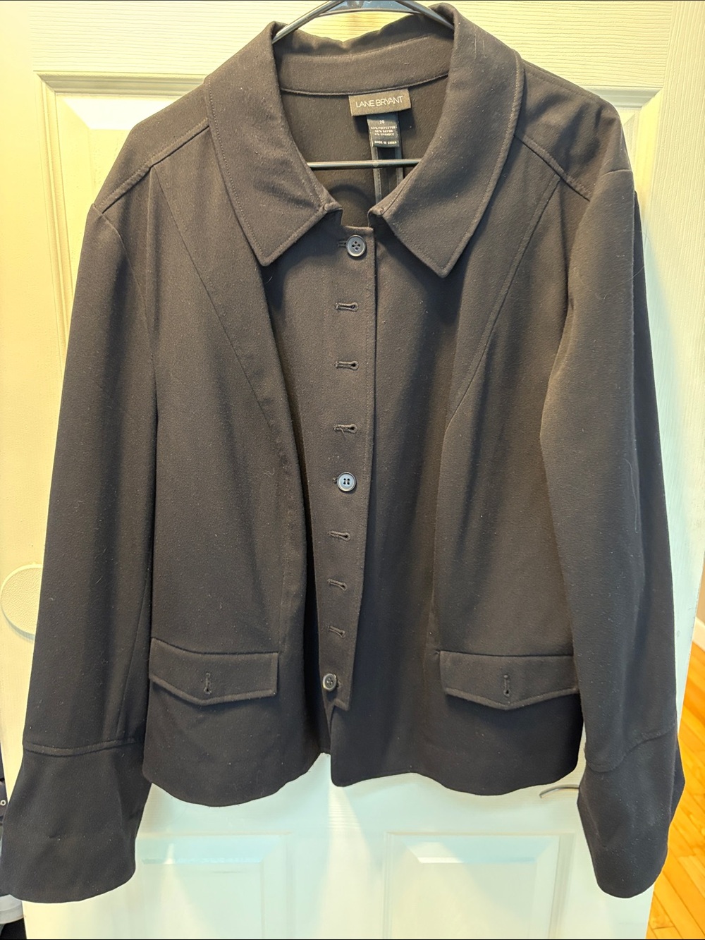 Lane Bryant Black Button-Front Blazer Jacket with slight signs of wear